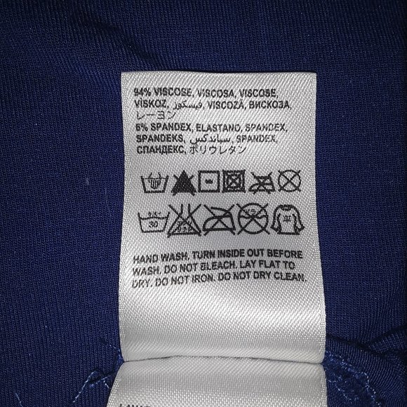 BEBE Blue Crop Top with white lace scull print, Size M/L, used - Picture 4 of 6